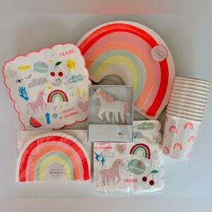Meri Meri Rainbow Unicorn Party Tableware Set